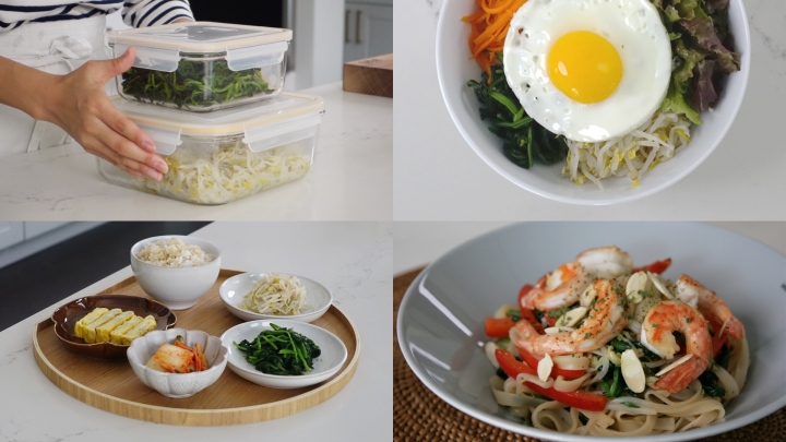VERSATILE MEAL PREP : Blanched Spinach & Bean Sprouts